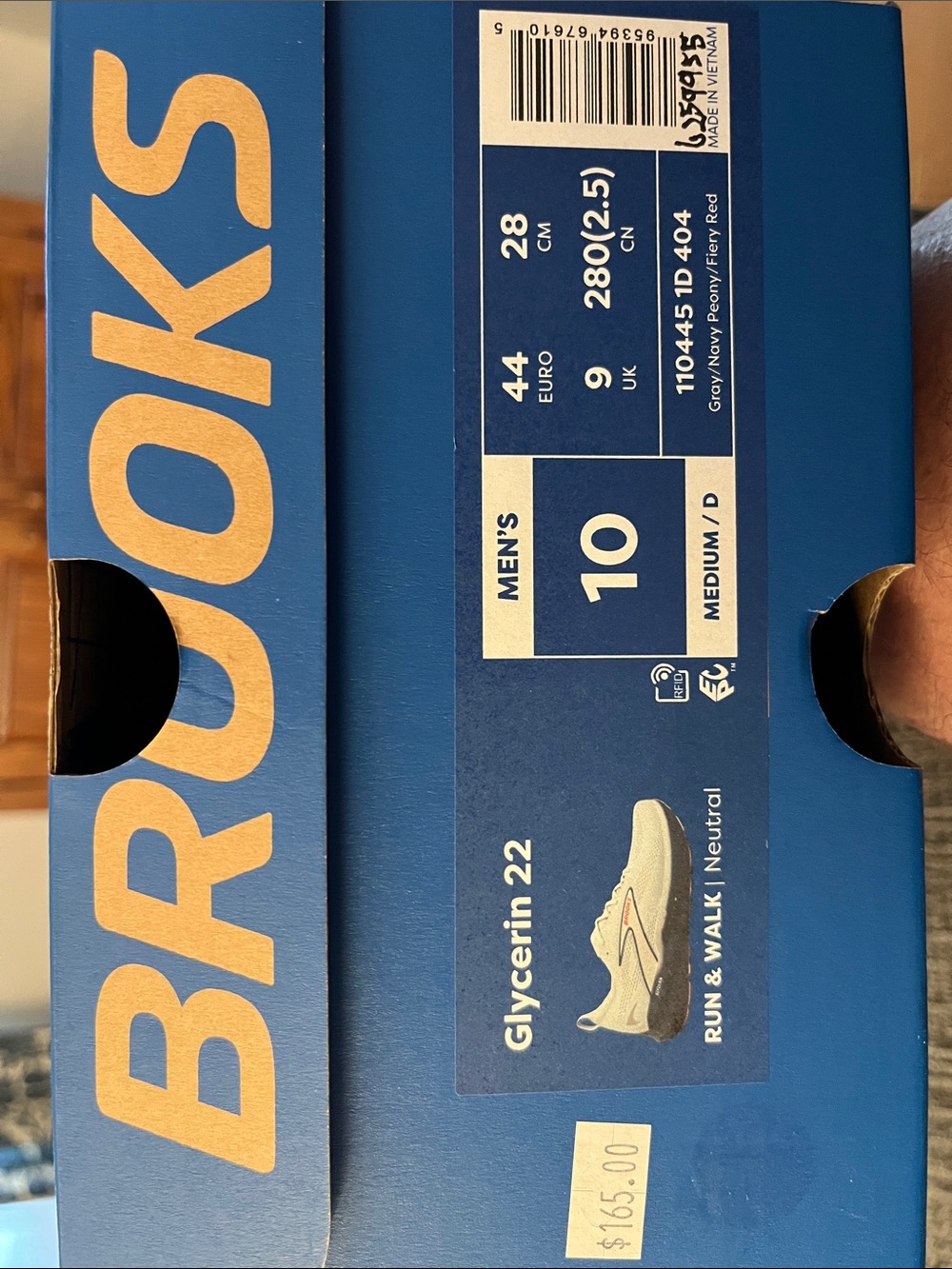 Brooks Glycerin 22 Gray/Navy Peony with Fiery Red Accents - Picture 2 of 16
